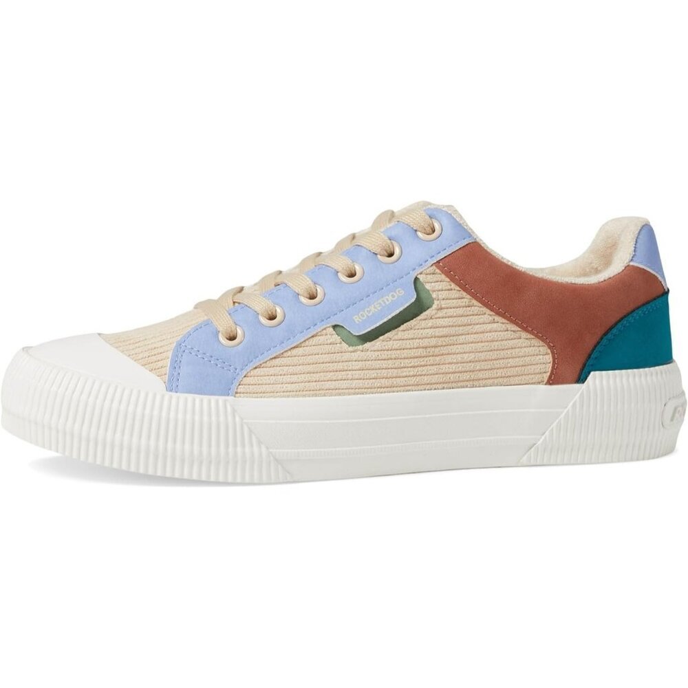 Women's Multicolor Lace Up Cheery Comfort Plush Foam Sneaker Comfort Insole - Picture 4 of 6